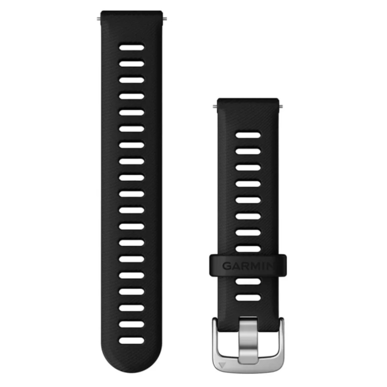 Garmin OEM Quick Release Bands (18 mm) Black with Silver Hardware, 010-11251-3E