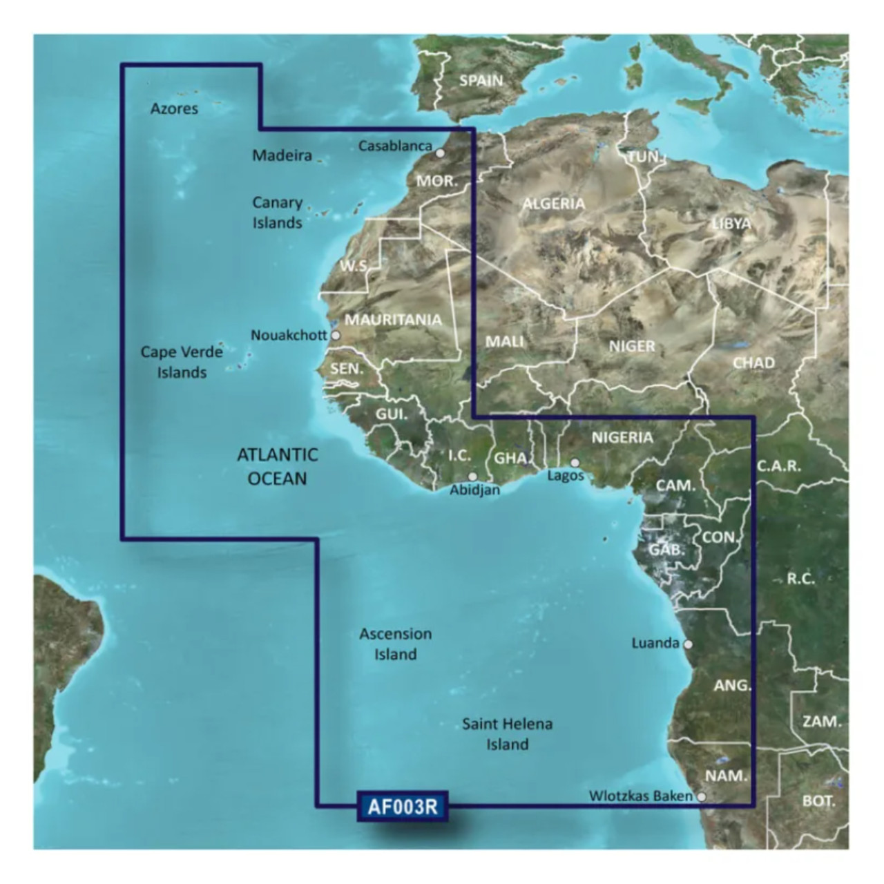 Garmin New OEM Africa, Western Coastal Charts BlueChart g3 Vision | VAF003R | microSD™/SD™, 010-C0749-00