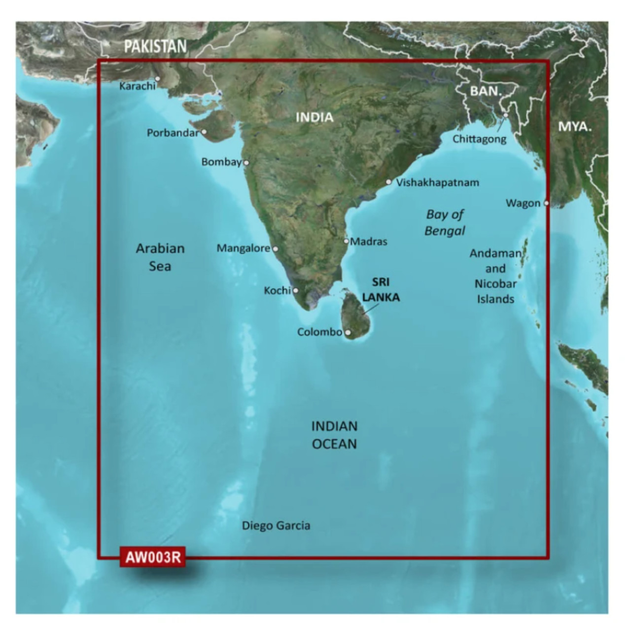 Garmin New OEM Indian Subcontinent Coastal Charts BlueChart g3 | HXAW003R | microSD™/SD™, 010-C0755-20