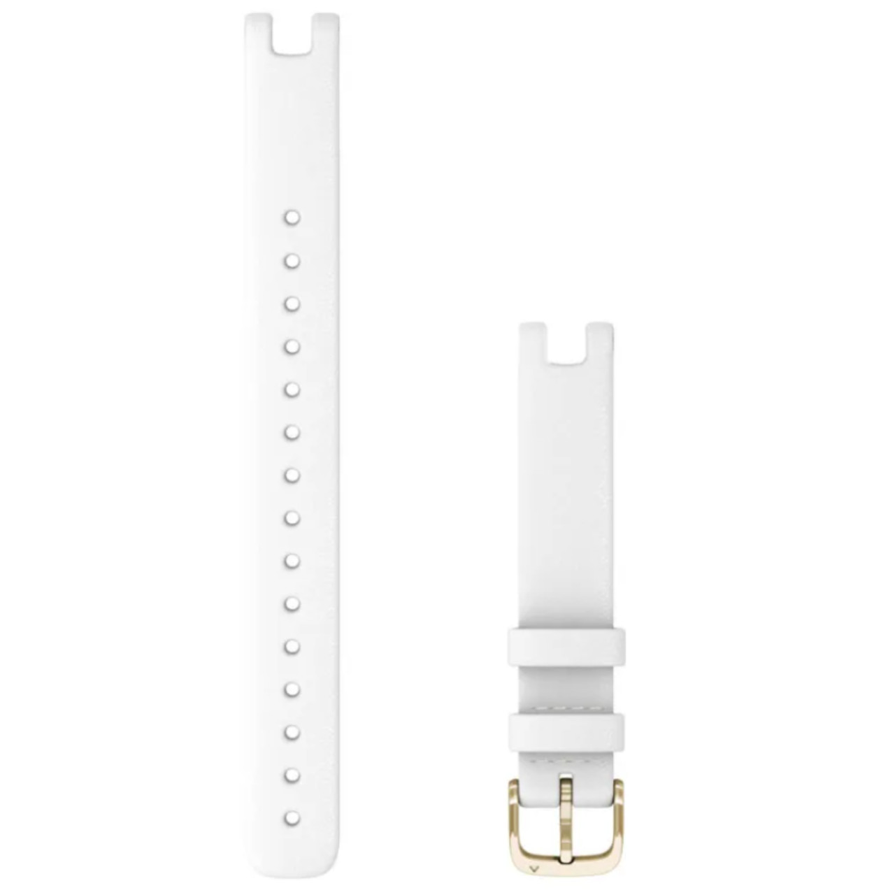 Garmin OEM Lily® Bands (14 mm) White Italian Leather with Cream Gold Hardware (Large), 010-13068-A6