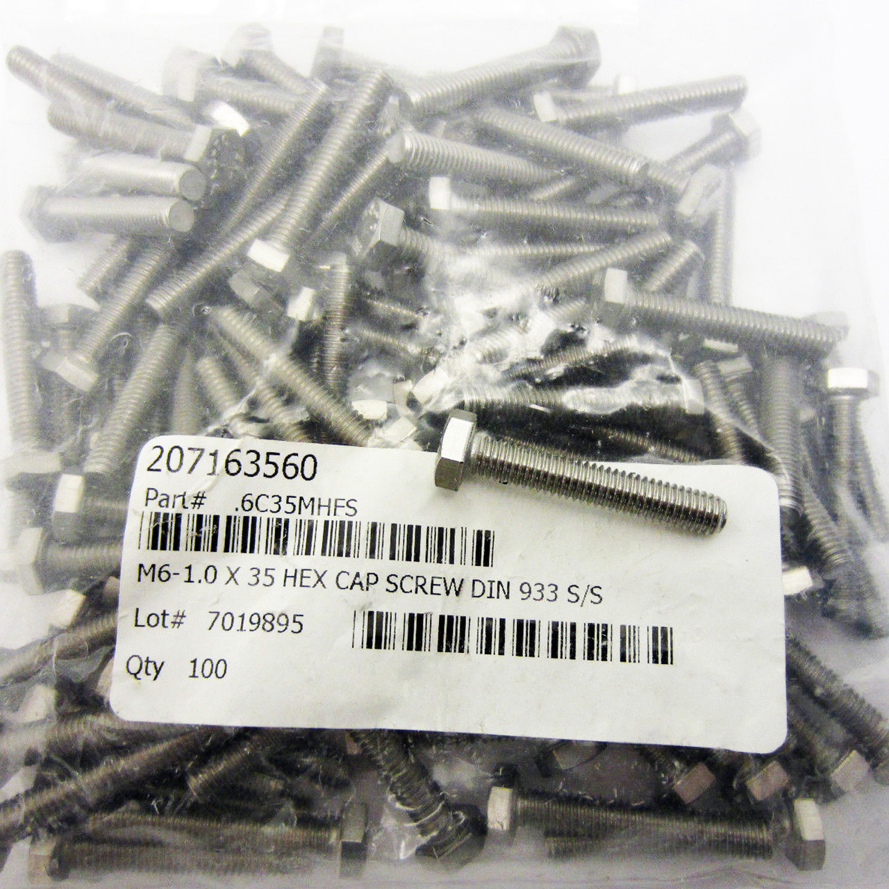 Stainless Steel Metric Hex Head Cap Screw Bolt 100 Pack M6 x 35 6mm x 35mm