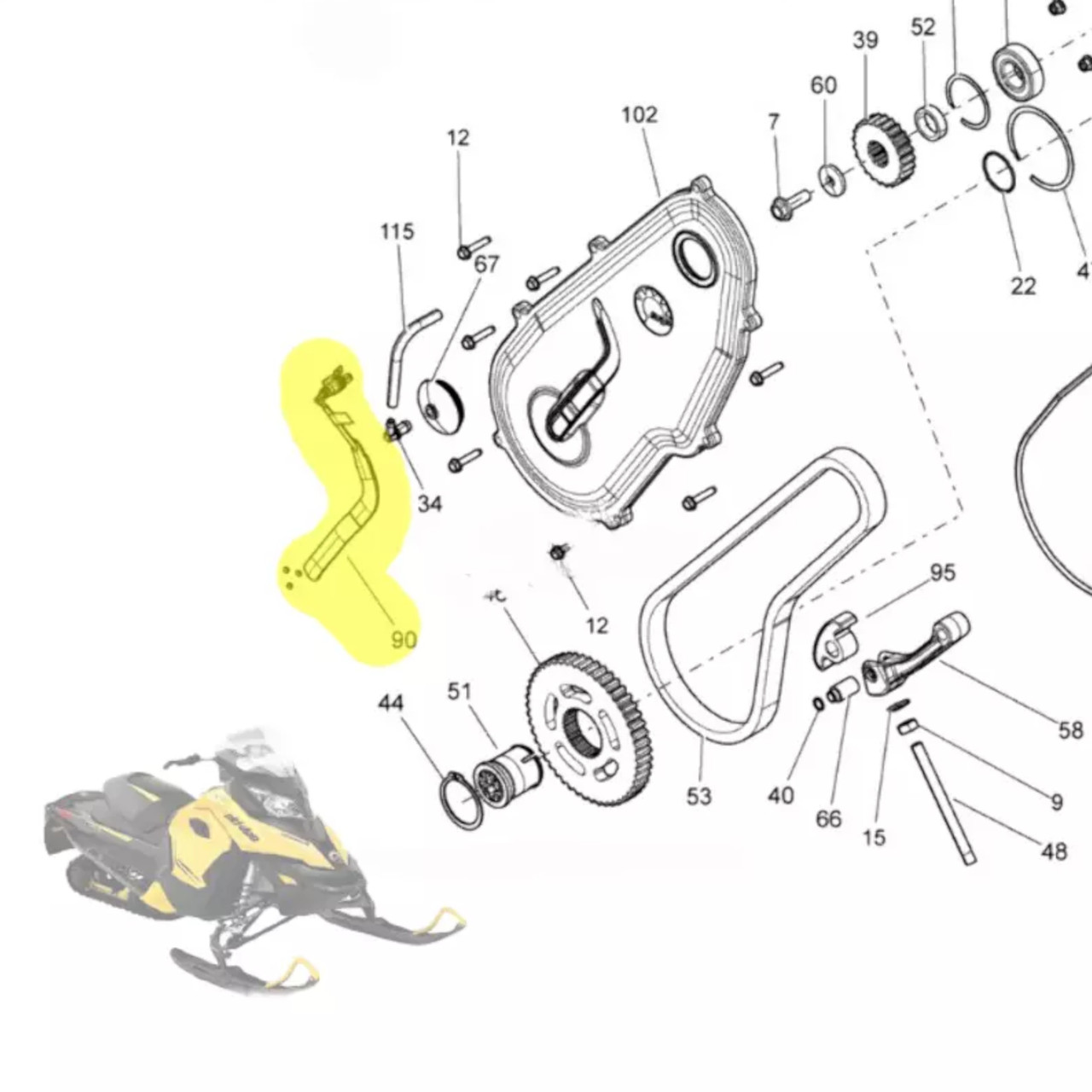 Ski-Doo OEM, Rotation (Speedometer) Sensor, 504152896 504152896