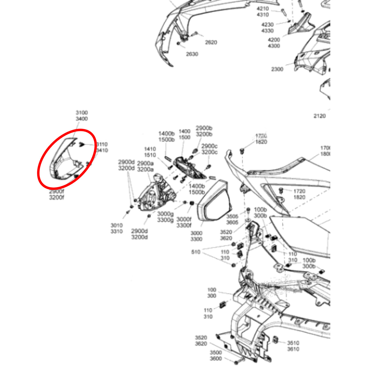 Can-Am New OEM Left Hand Rear View Mirror Trim, 708400471