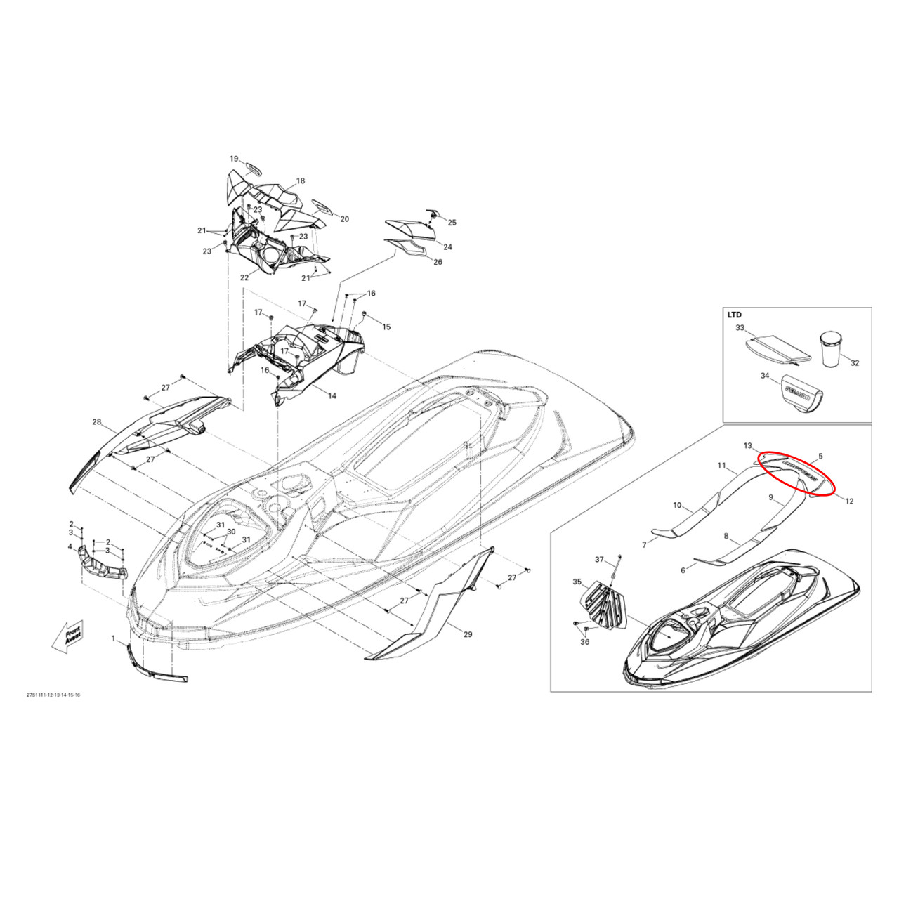 Sea-Doo New OEM Swim Platform Carpet GTI/GTS 291003057