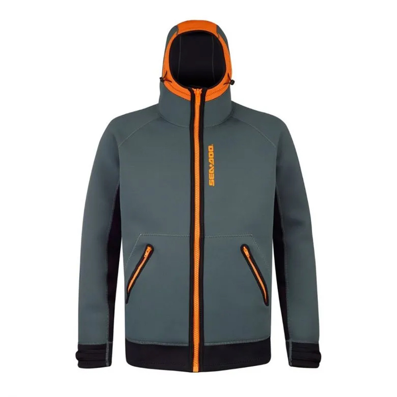 Sea-Doo New OEM, Branded Men's Orange Neoprene Nylon Riding Jacket, 2867870412