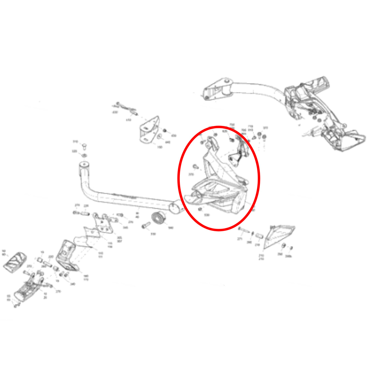 Can-AM New OEM Right Hand Rear Footrest Support, 705009402