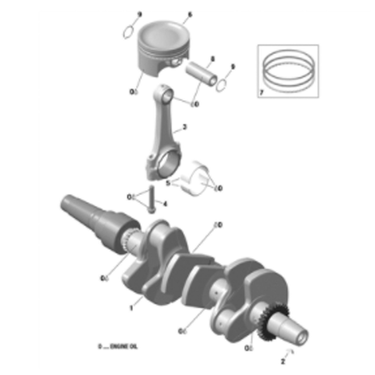 BRP New OEM, Expedition Grand Touring Renegade 900 Crankshaft, 420819937