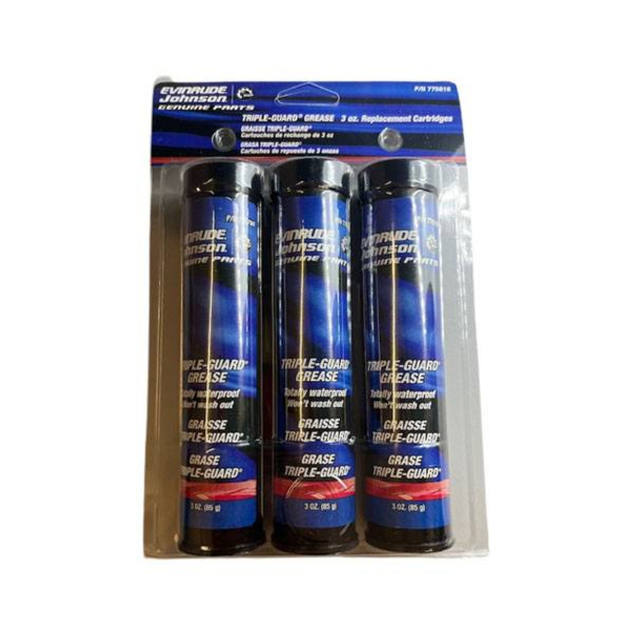 Johnson Evinrude OMC OEM Triple Guard Grease 3PK 3OZ Tubes, 0775616
