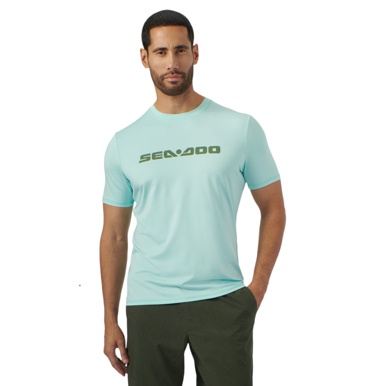 Sea-Doo New OEM, Men's Small Short Sleeve Rashguard Signature, 4544870438