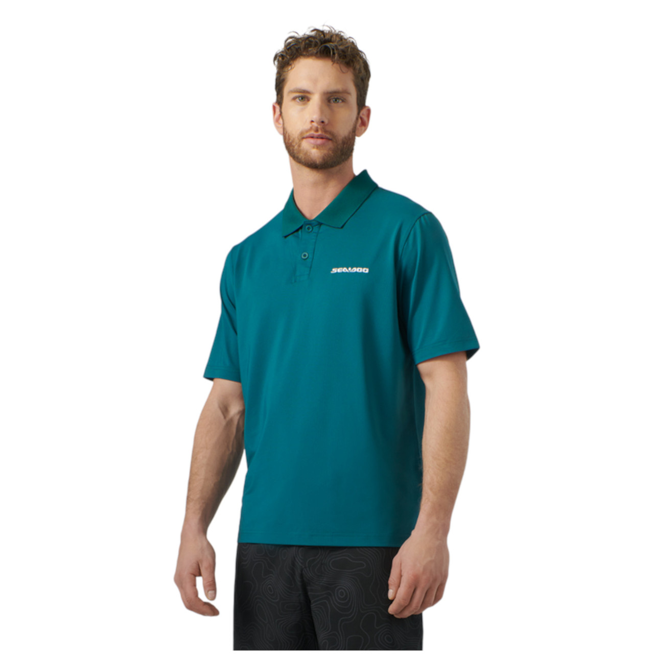Sea-Doo New OEM, Men's Large Quick-Dry Tech Short Sleeve Polo, 4547500974