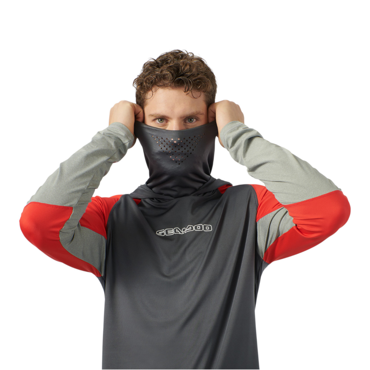 Sea-Doo New OEM, Men's Medium Cooling UV Protection Hooded Shirt, 4546590617