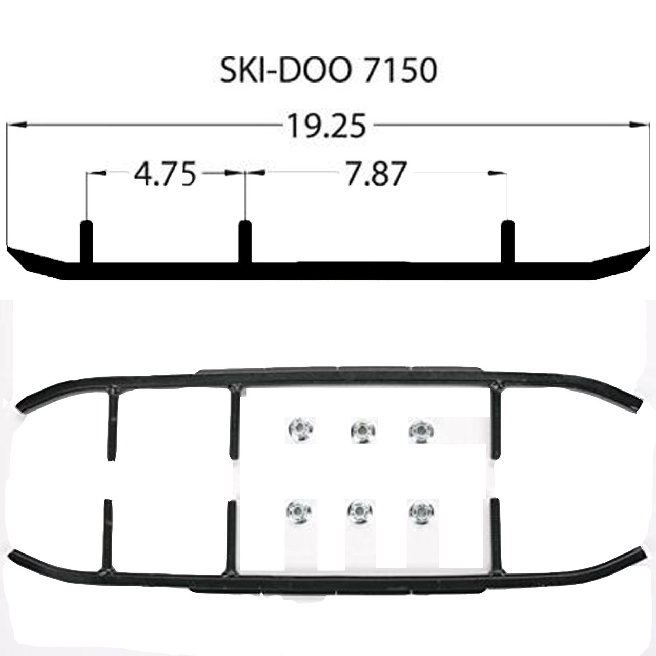 Woody's New OEM Ski-Doo Exective Series 8' Flat-Top Carbides/Runners, WSD-7150
