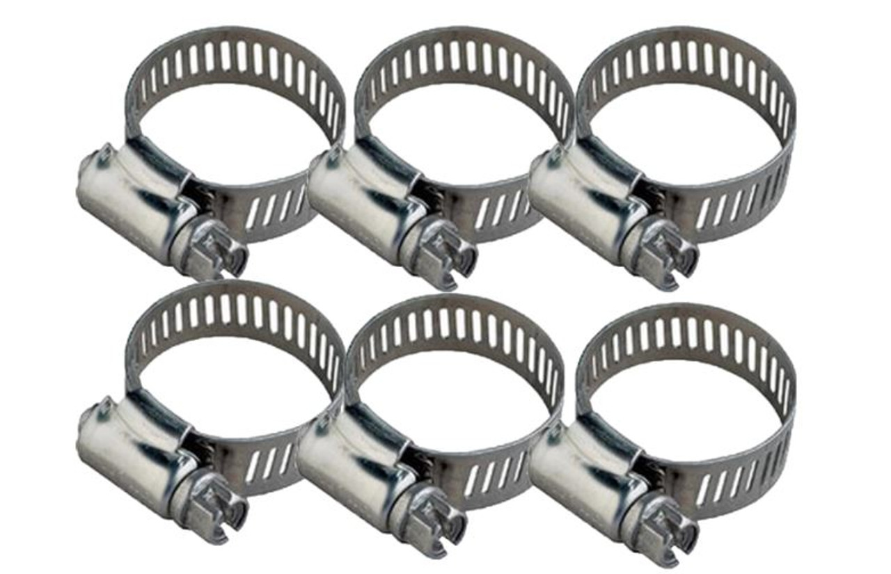 Marine Grade New Stainless Steel #16 Hose Clamp 3/4"-1 1/2" Six  Pack