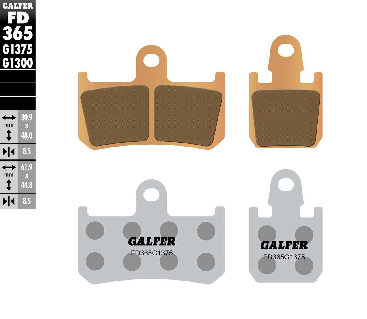 GALFER HH Sintered Brake Pads, 17-365C