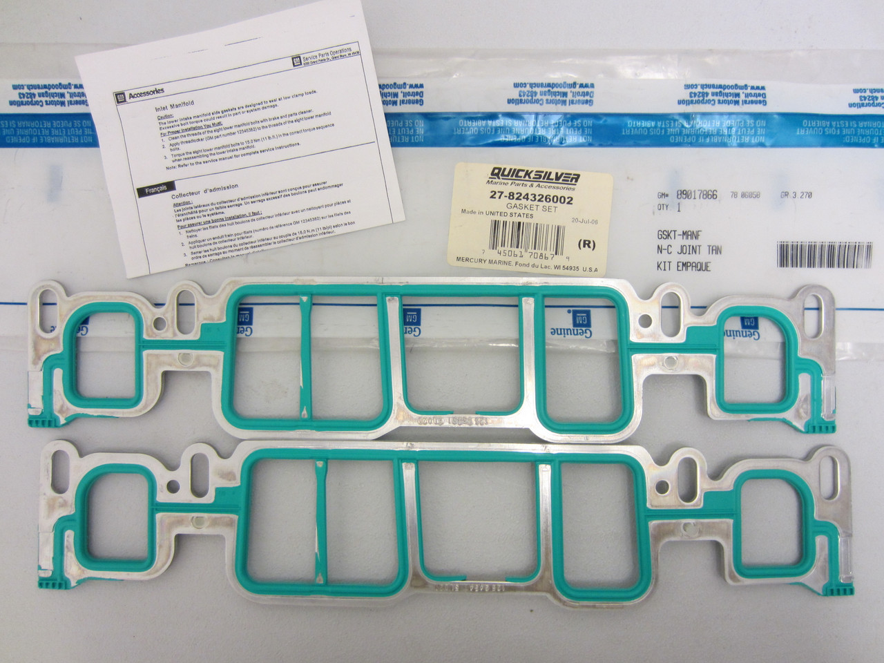 MerCruiser OEM Intake Manifold Gasket Set 262 Mag & 4.3L/LX/LH/LXH, 27-824326002