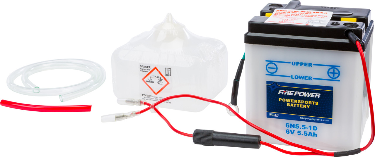 FIRE POWER 6V Standard Battery w/Acid Pack, 490-2045