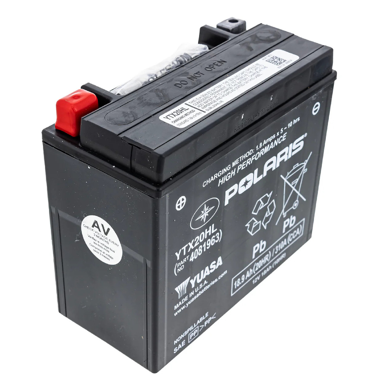 Polaris OEM 12V 18AH AGM Battery, 4081963