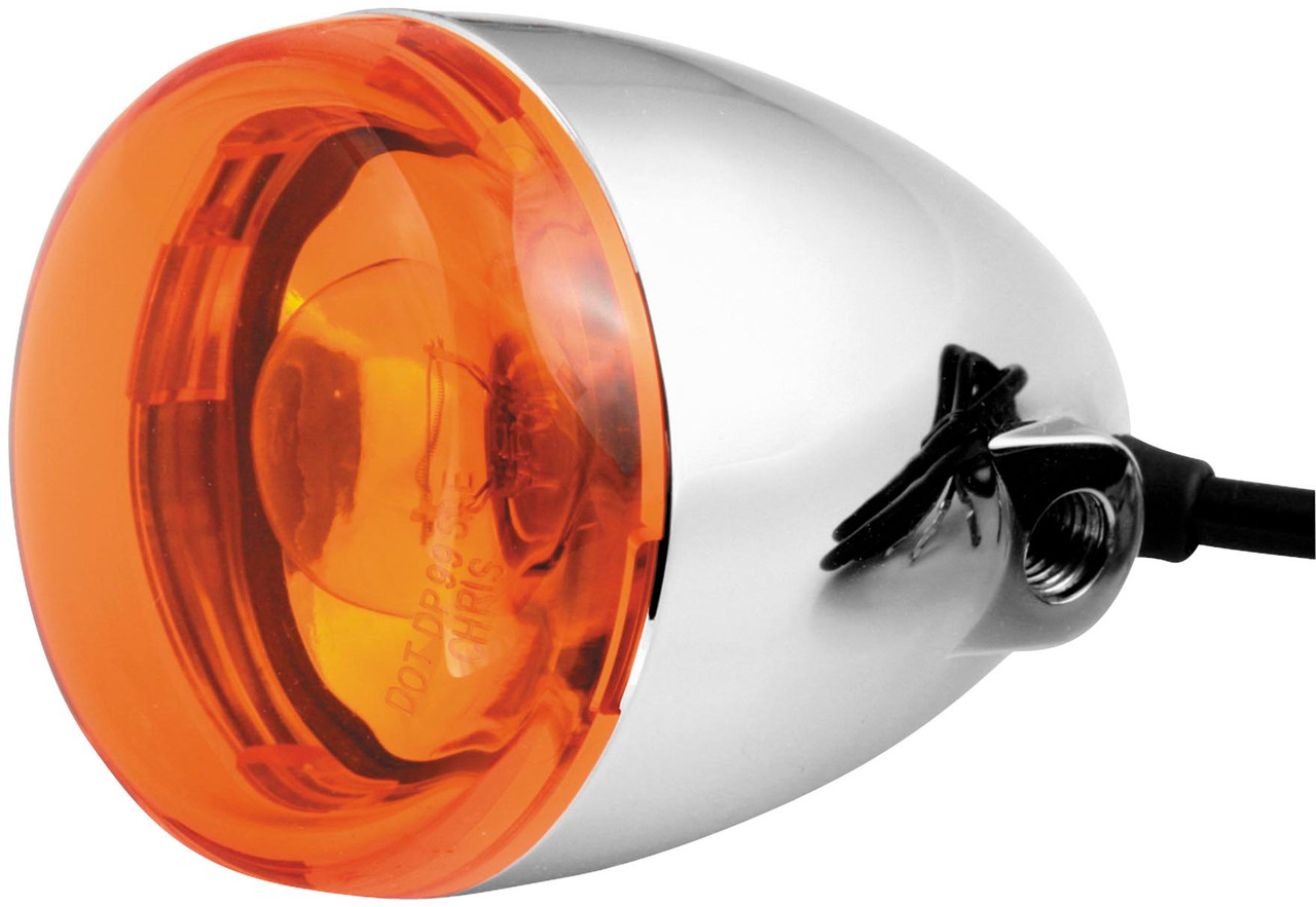 CHRIS PRODUCTS Front Signal Light Assembly - Chrome/Amber - Dual-Filament, 8500A