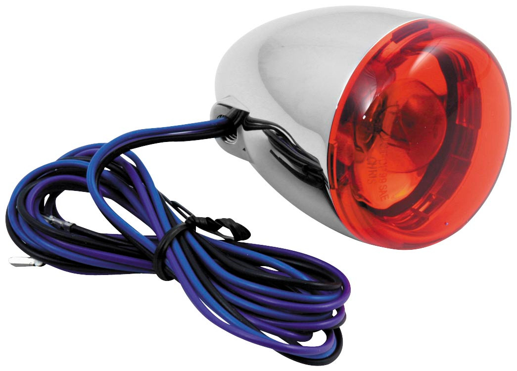 CHRIS PRODUCTS Turn Signal - Chrome/Red, 8501R