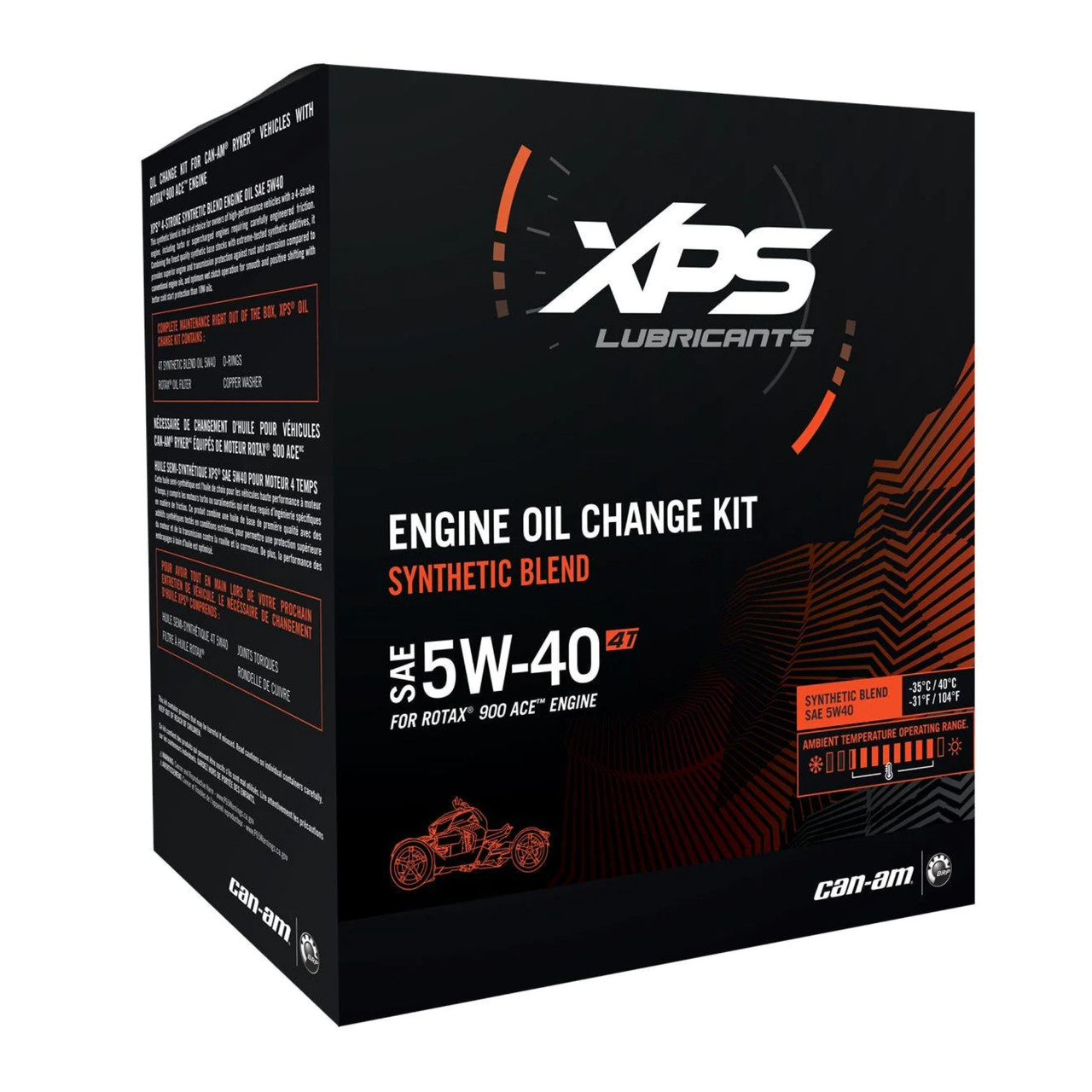 Ryker OEM 4T 5W-40 Synthetic Blend Oil Change Kit Rotax 900 CC engine, 779299