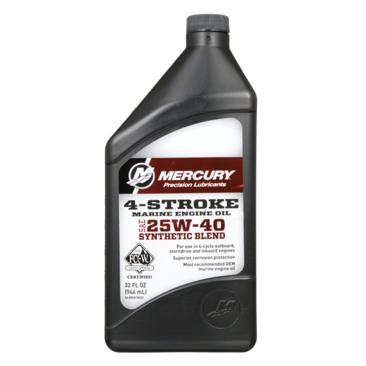 Mercury Marine New OEM 4-Stroke Synthetic Blend, 25W-40 1qt/32oz, 92-8M0078629