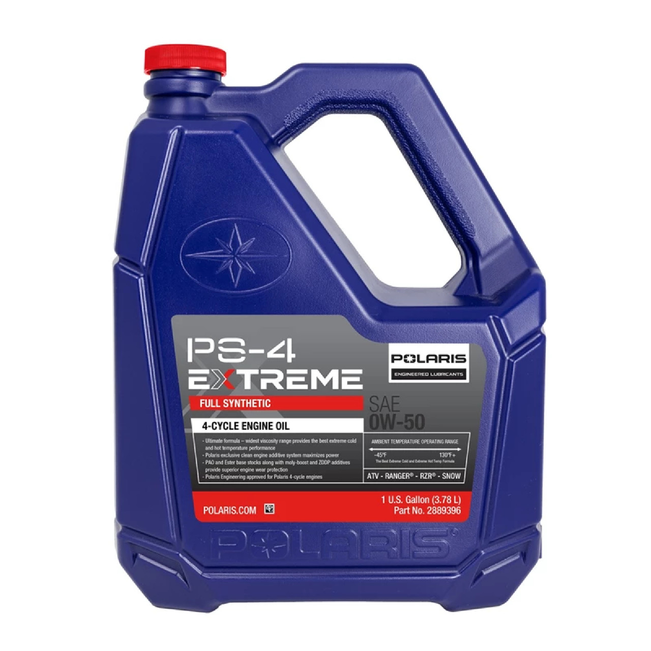 Polaris New OEM PS-4 Extreme Full Synthetic 0W-50 Engine Oil 1 Gallon 2889396