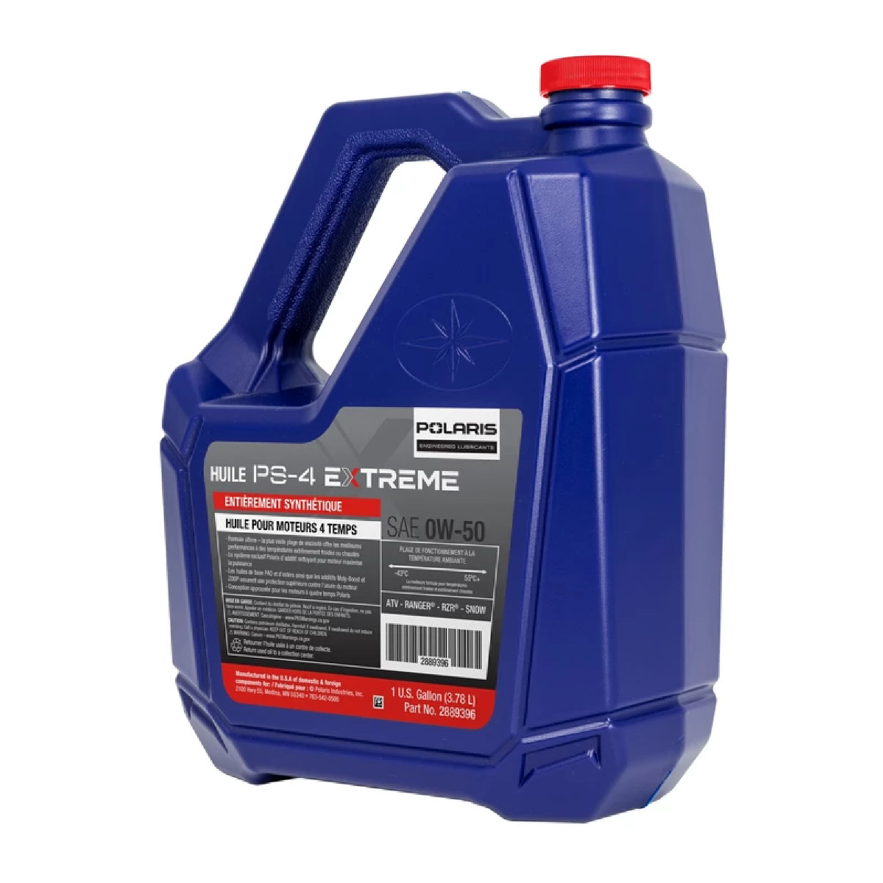 Polaris OEM PS-4 Extreme Full Synthetic 0W-50 Engine Oil, 1 Gal, 2889396