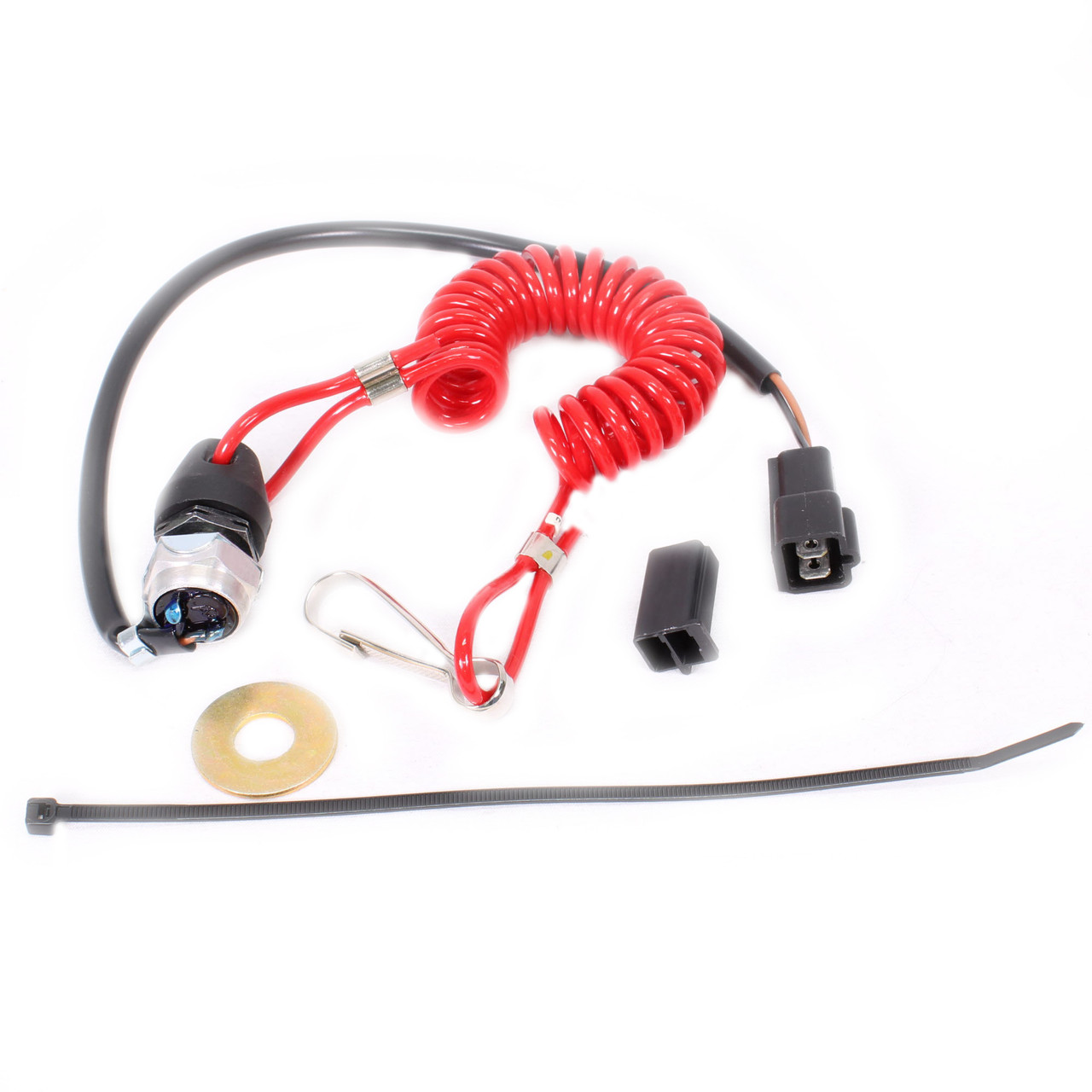 Polaris Snowmobile New OEM Coiled Tether Kill Switch Kit, Red, 2874379