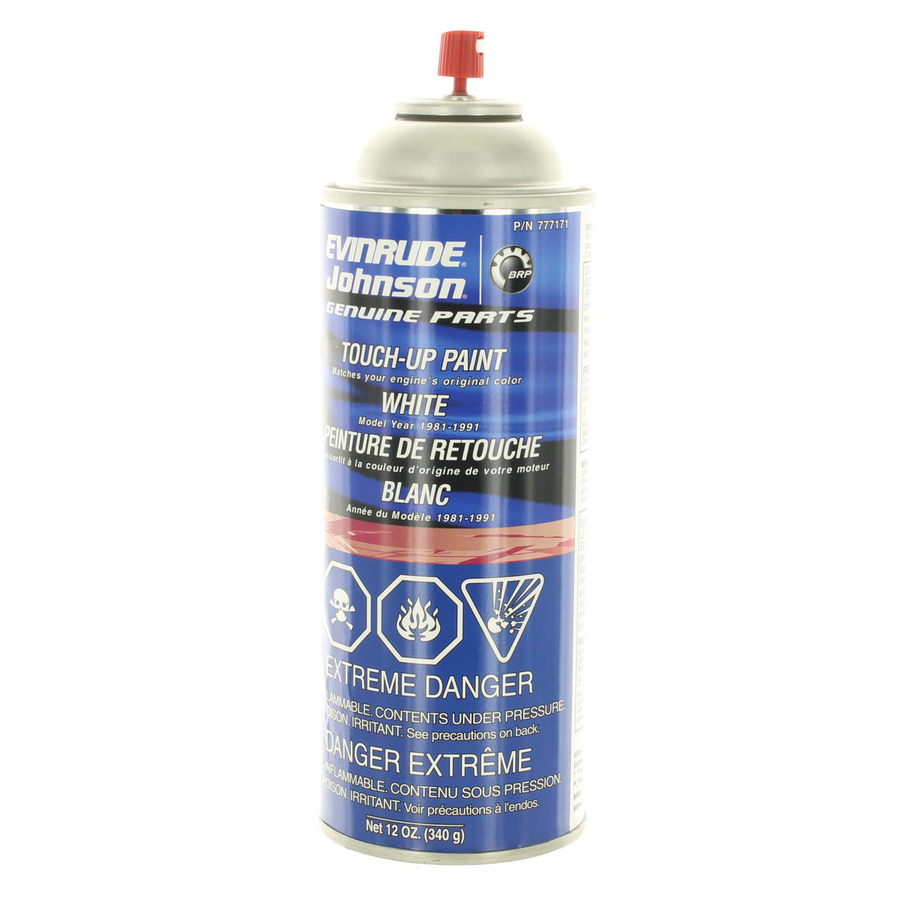 Johnson Evinrude OMC OEM White Acrylic Spray Paint 12oz, 0777171