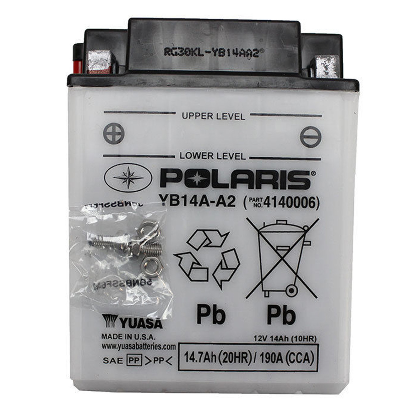 Polaris New OEM Battery, 195 Cold Crank Amps, 4140006