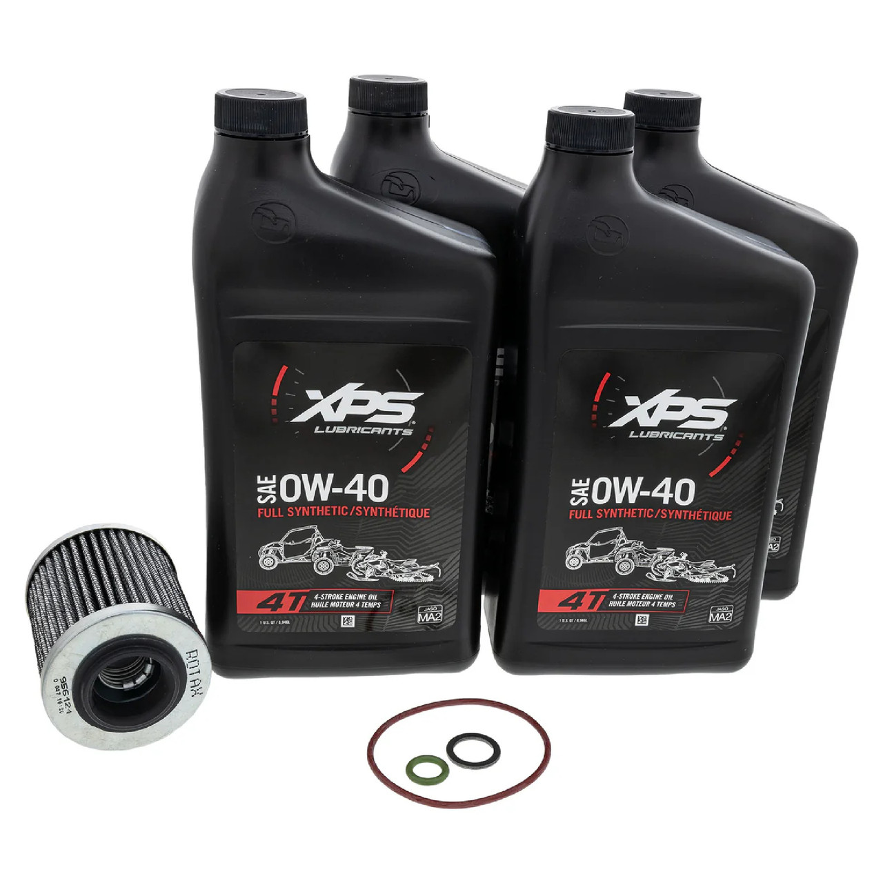 Ski-Doo OEM, 4T 0W-40 Synthetic Oil Change Kit, Rotax 1200 4-TEC, 9779255