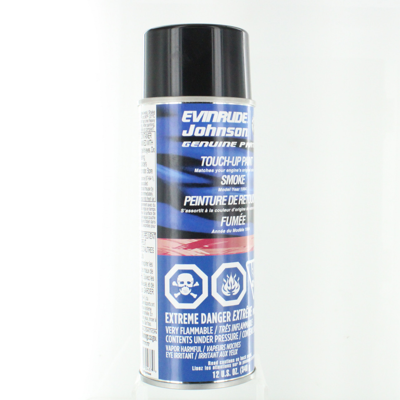 Johnson Evinrude OMC OEM 12oz Touch-Up Spray Paint Graphite Smoke, 0777177