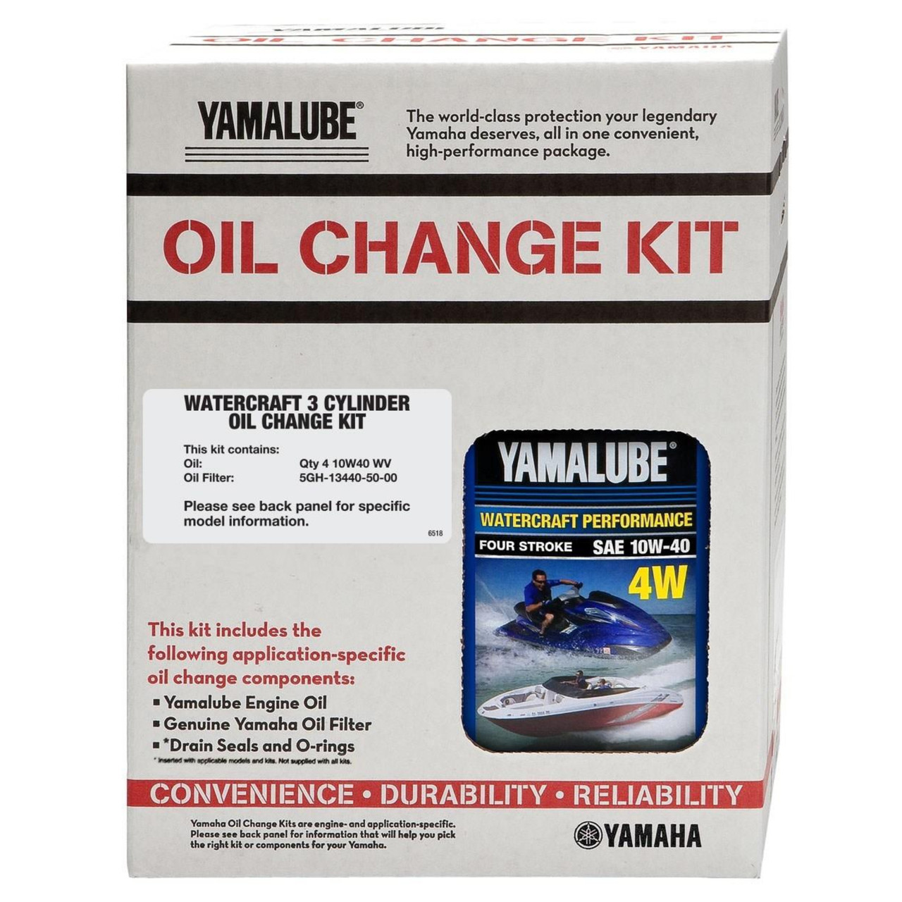 Yamaha New OEM Yamalube 10W40 Watercraft III Engine Oil Change Kit, LUB-3WTRC-KT-20