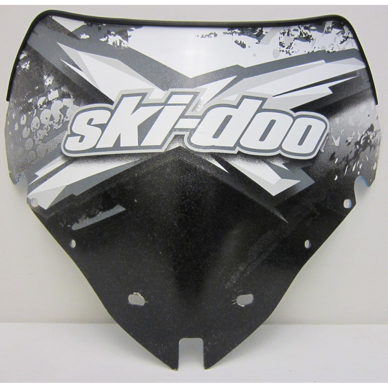 Ski-Doo New OEM Low Fixed Windshield Smoke Black/White Graphics 11' Windscreen