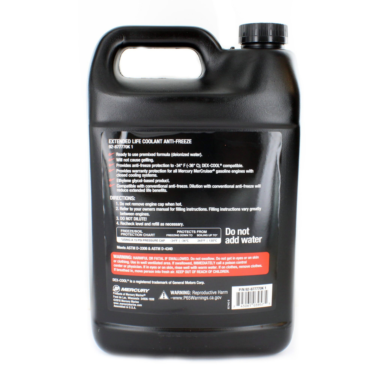 Mercury Marine New OEM Extended Life Coolant/Antifreeze 1 Gal., 92-877770K1