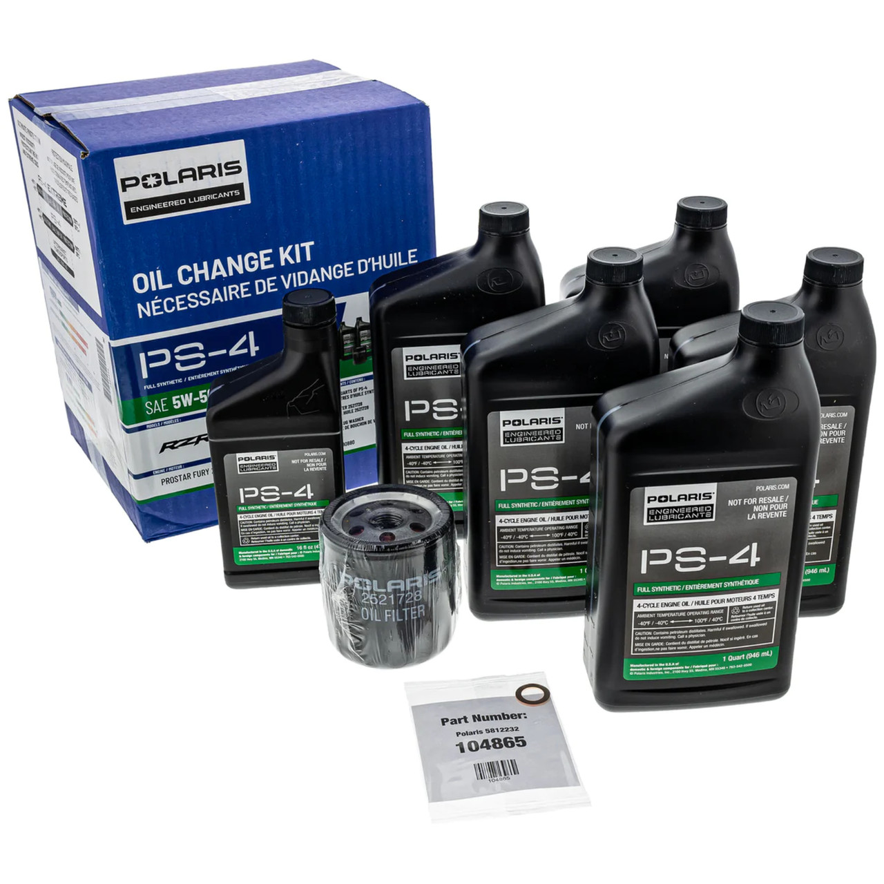 Polaris OEM RZR Pro PS-4 Full Synthetic Oil Change Kit, 2890880