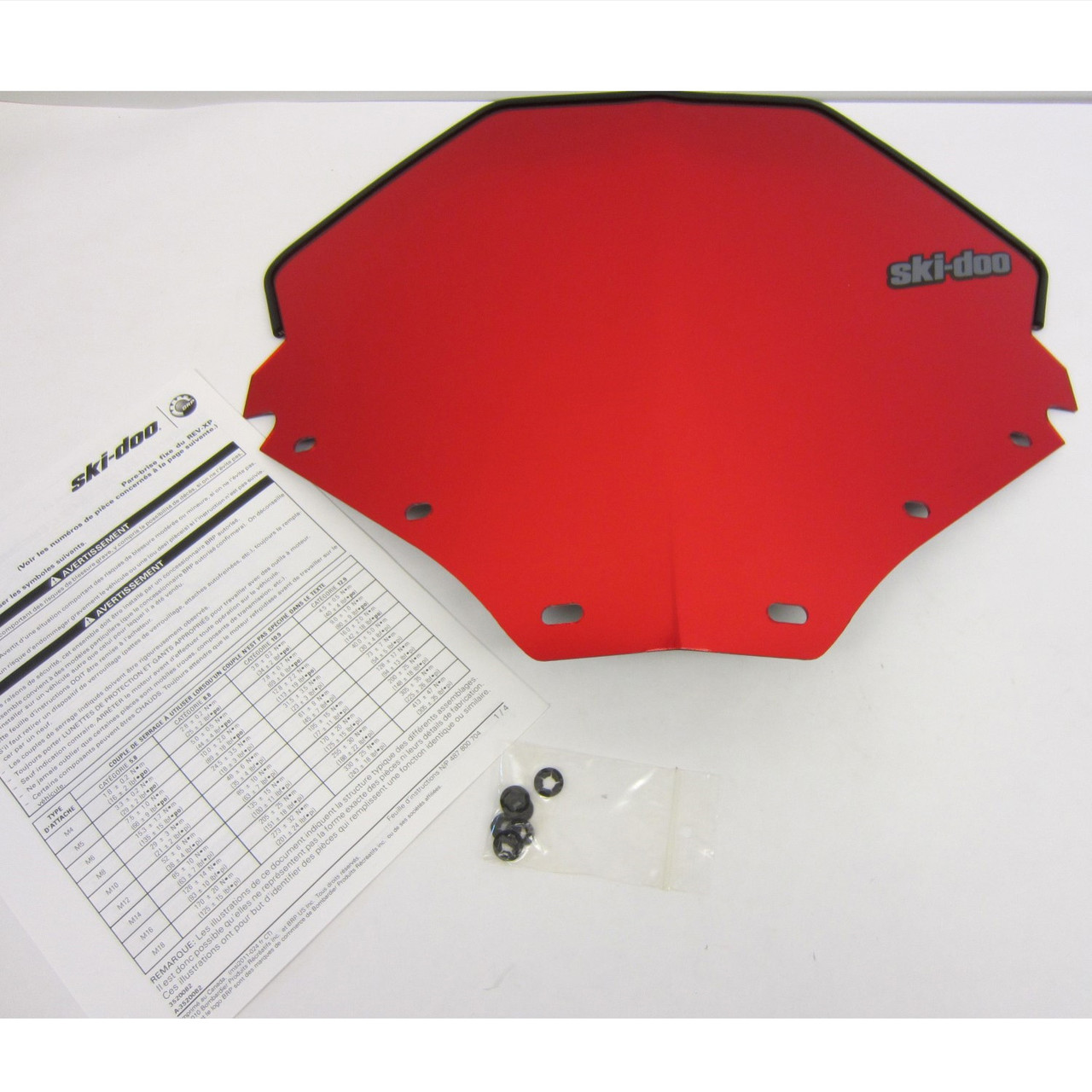 Ski-Doo New OEM Low Fixed 12" Windshield RED CHROME 860200473 REV-XP