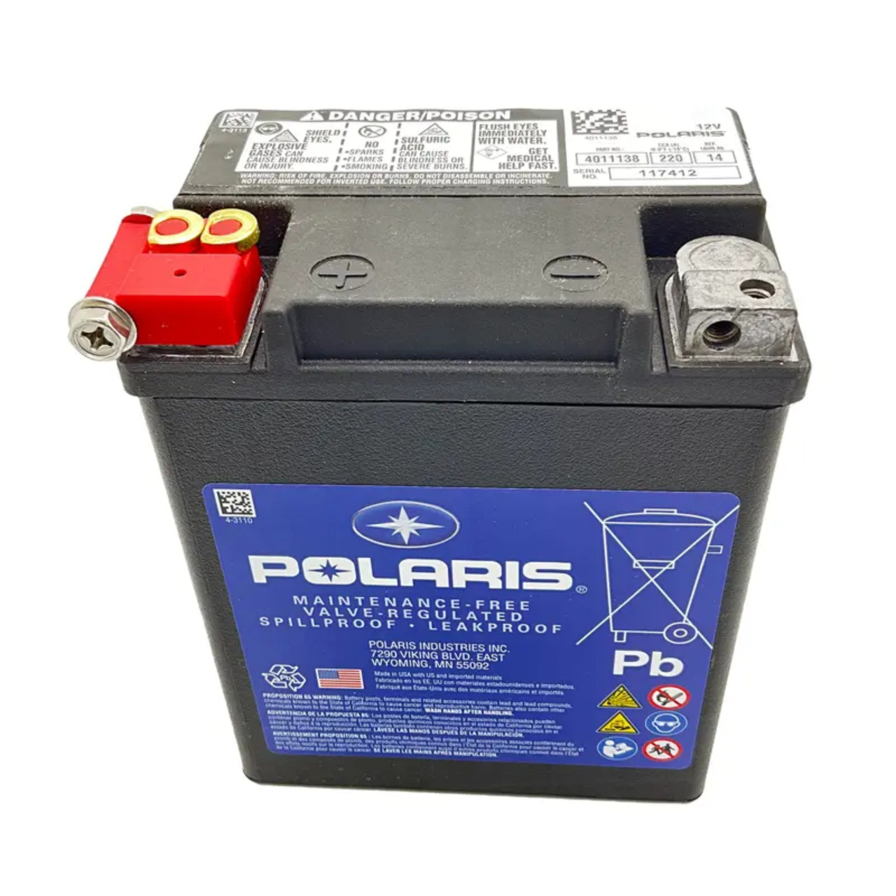 Polaris New OEM ATV Sealed Battery 14AH ETX15 Sportsman,Scrambler