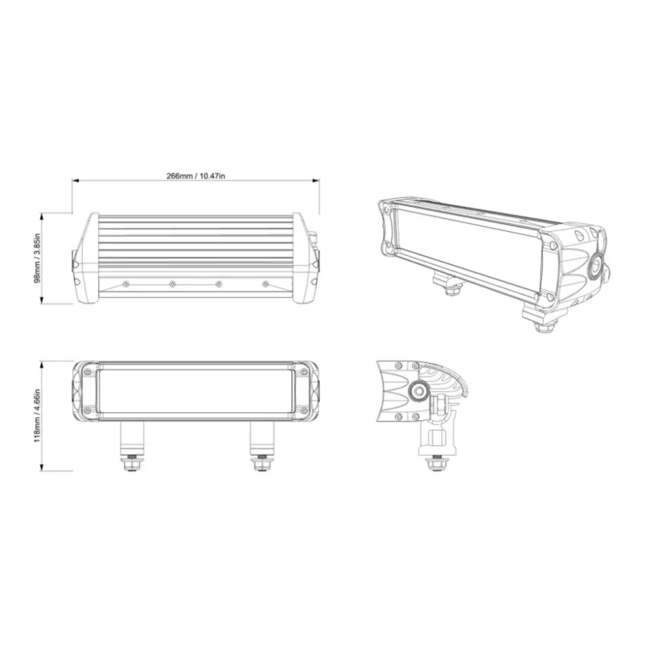 Can-Am OEM 10" (25 cm) Double Stacked LED Light Bar, 715002933