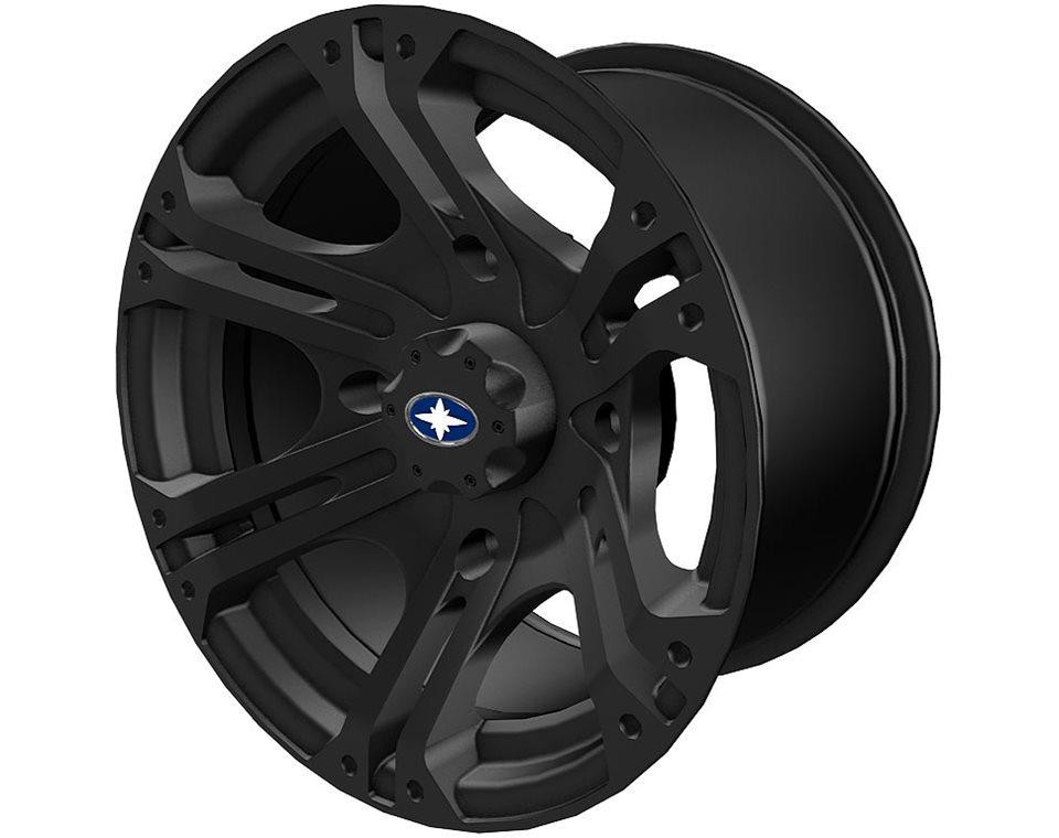 Polaris New OEM Sixr Black 14'X8' Rear Rim, 1521508-521