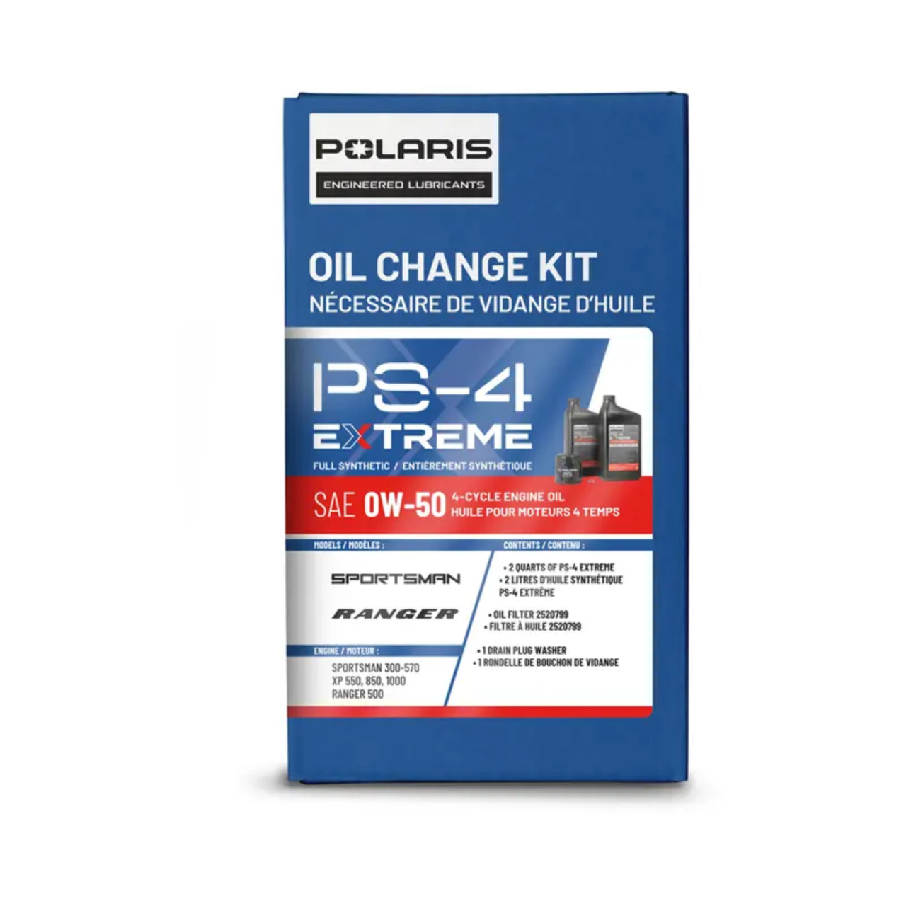 Polaris OEM Full Synthetic Oil Change Kit PS-4 Extreme 0W-50, 2890055