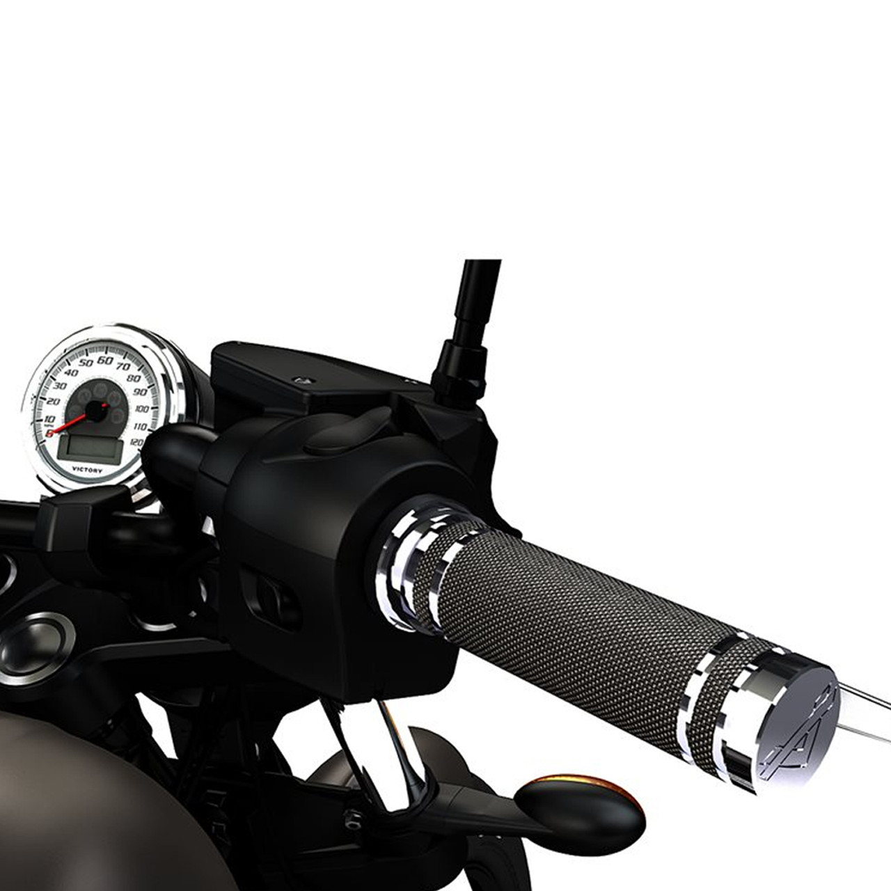 Victory Motorcycle New OEM Chrome Shadow Grips, Cross Country, 2881492-156