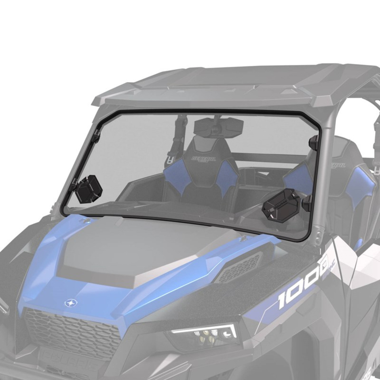 Polaris New OEM General Full Vented Windshield - Hard Coat Poly, 2884223