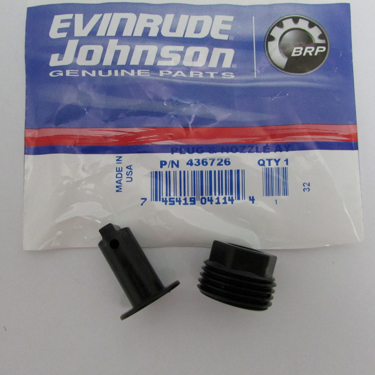 Johnson/Evinrude/OMC New OEM PLUG&NOZZLE AY 0436726, 436726