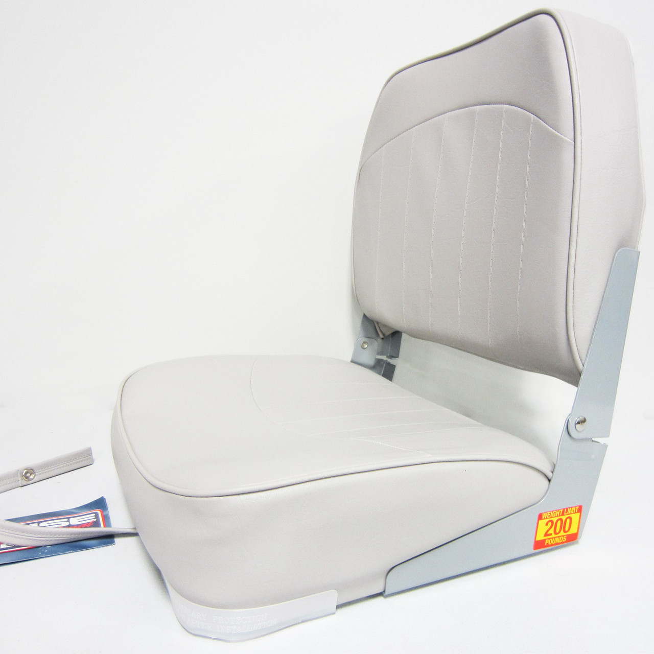 Wise New Fishing Boat Seat Chair GREY Composite Base/Bottom Fold Down