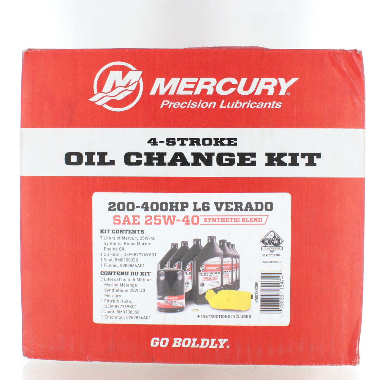 Mercury Marine/Mercruiser New OEM 4-Stroke Oil Change Kit, 8M0188359