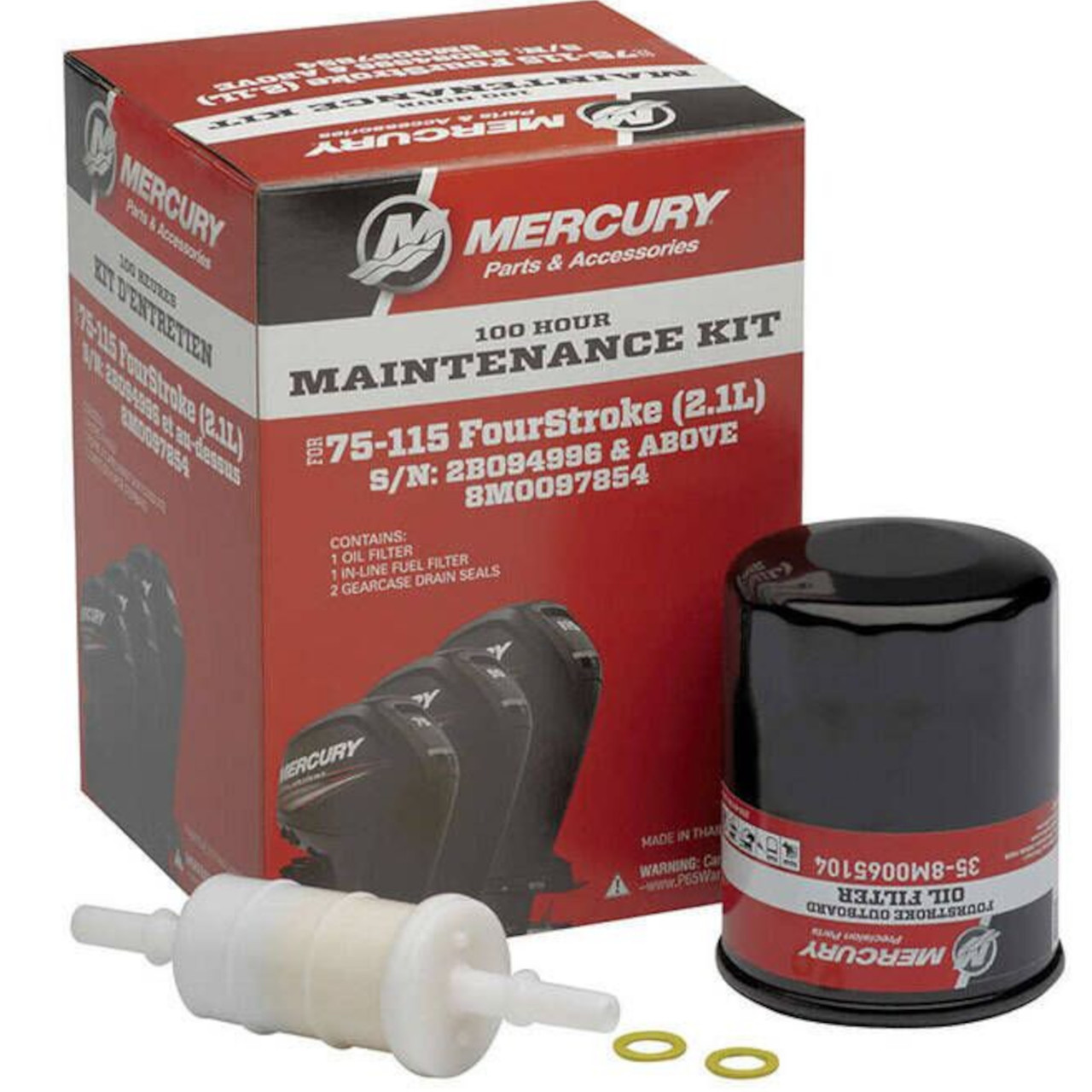 Mercury/Mercruiser New OEM, 100 Hour Service Kit, 4-Stroke 75-115 HP, 8M0097854
