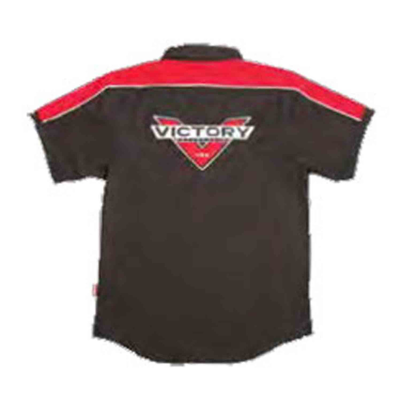 Victory Motorcycle New OEM Men's Black & Red Dealer Pit Shirt, Small, 286359802