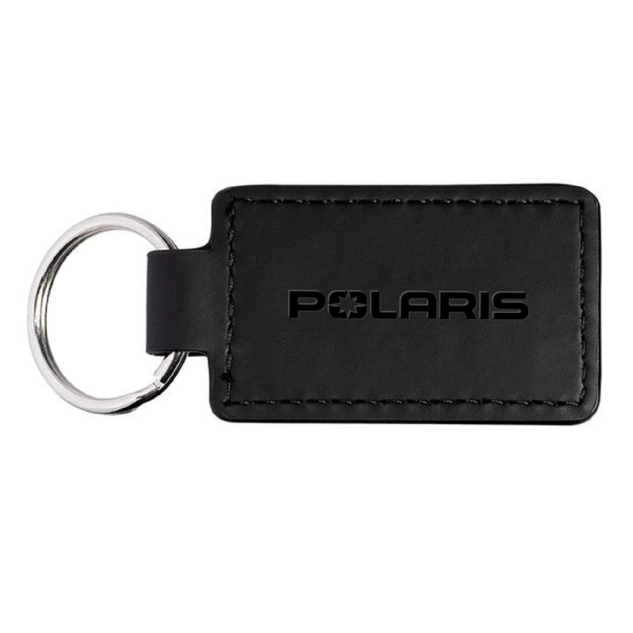 Polaris New OEM Leather Key Chain with Logo, Black, 2861616