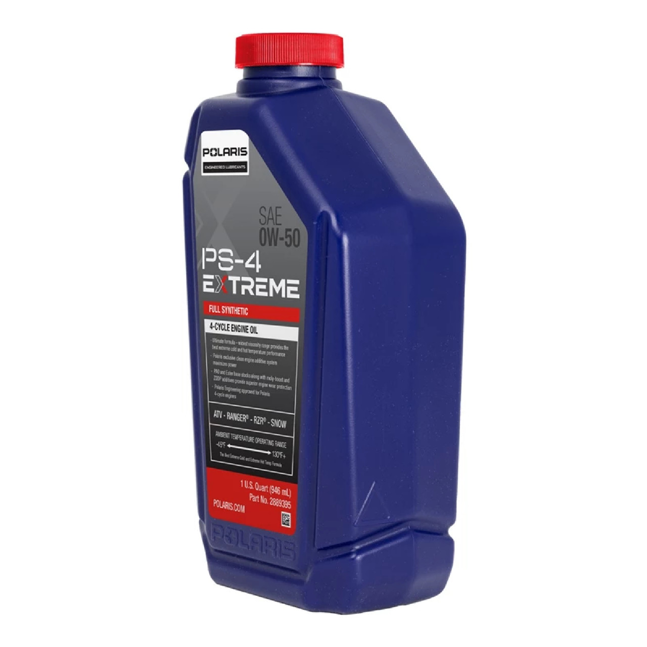 Polaris OEM PS-4 Extreme Full Synthetic 0W-50 Engine Oil 1 Quart, 2889395